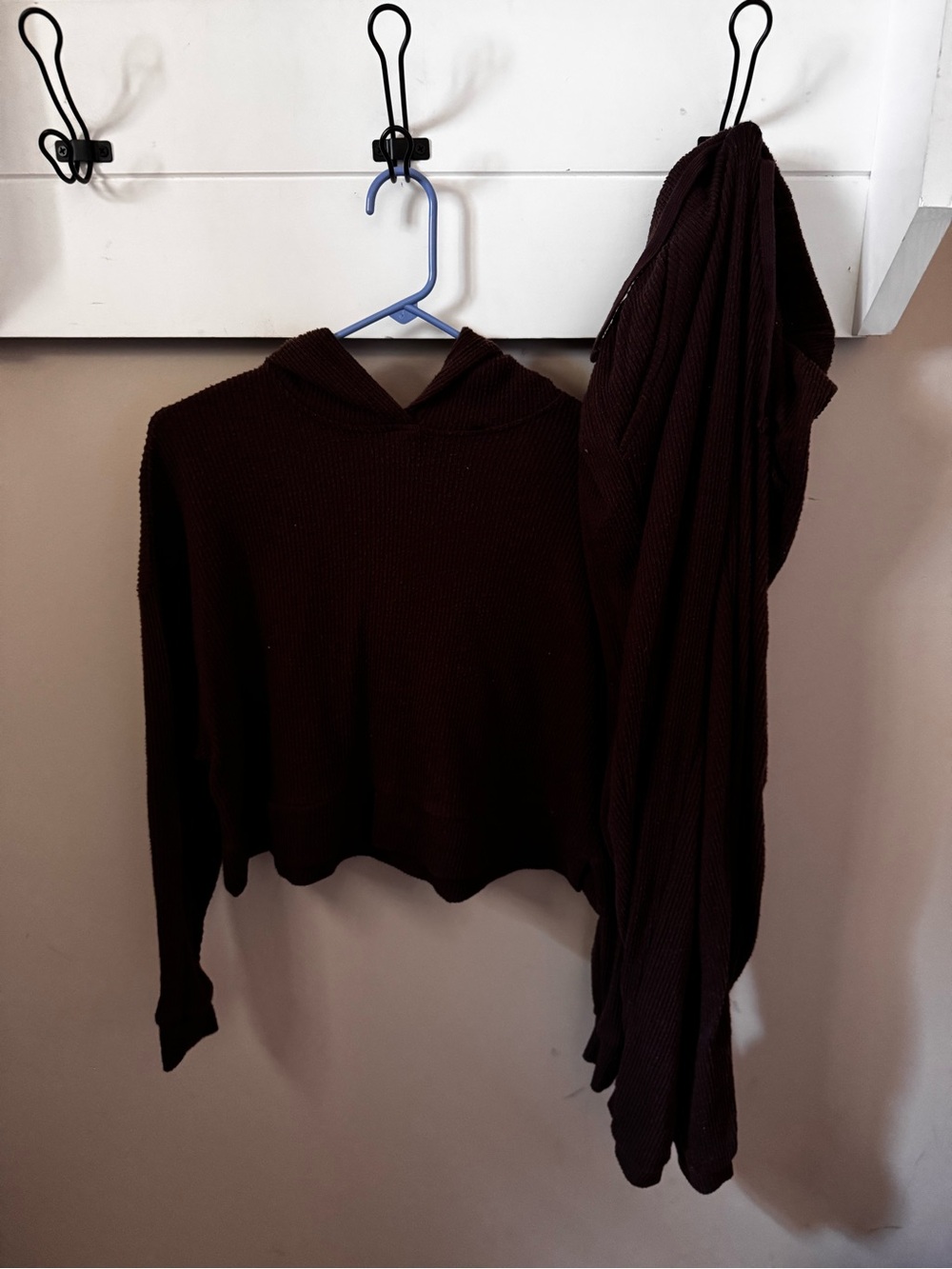 Cropped hooded sweater set with joggers